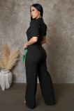 Short Sleeve Sport Solid Jumpsuit OSM-AJ4463
