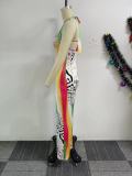 Print Halter Backless Loose Jumpsuit NY-S10881