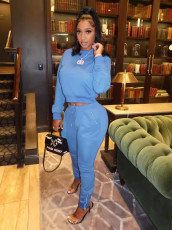 Casual Sweatshirt Solid Color Two Piece Pants Set OMY-MY11053