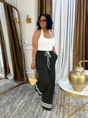 Solid Color Drawstring Tie Pants BS-1368