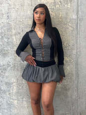 Sexy Bandage Tops Puffy Skirt Set With Safety Pants NYF-8181