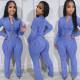 Knit Sweater Zipper Casual Pants Set NYF-8179