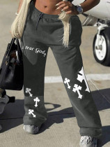 Plus Size Sport Print Casual Loose Pants GDNF-N8883i149