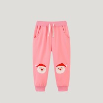 Kids Girl Christmas Print Embroidered Sweatpants GASD-3092