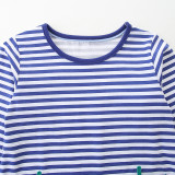 Kids Girl Strawberry Embroidery Knit Stripe Dress GASD-1536