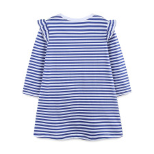 Kids Girls Striped Fly Sleeve Knit Princess Dress GASD-1535