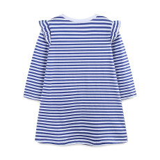 Kids Girls Striped Fly Sleeve Knit Princess Dress GASD-1535