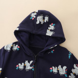 Kids Girl Casual Zipper Long Sleeve Hoodie Sweatshirt Jacket  GASD-6002