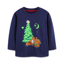 Kids Luminous  Christmas Print Boys T-shirt GASD-5382