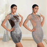 Tassel Hot Drill Sleeveless Mini Dress BY-7020