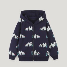 Kids Girl Casual Zipper Long Sleeve Hoodie Sweatshirt Jacket  GASD-6002