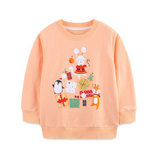 Kids Girl's Christmas Print Loose Sweatshirts GASD-8223