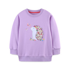Kid Gril's Cartoon Embroidery Long Sleeve Sweatshirt GASD-8230