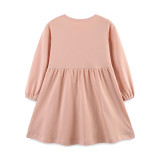 Kids Girl's Print Long Sleeve Loose Dress GASD-1549