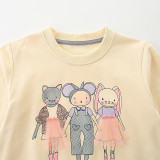 Kids Girl's O Neck Long Sleeve Casual Tops GASD-8262