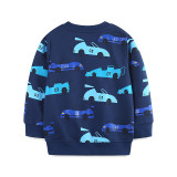 Kids Boy's Car Print Loose O Neck Sweatshirt GASD-8252