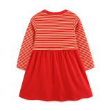 Kids Girl's Christmas Embroidered Stripe Princess Dress GASD-1540