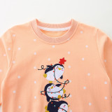 Kids Girl's Christmas Embroidered Long Sleeve Purllover GASD-8235