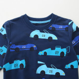 Kids Boy's Car Print Loose O Neck Sweatshirt GASD-8252