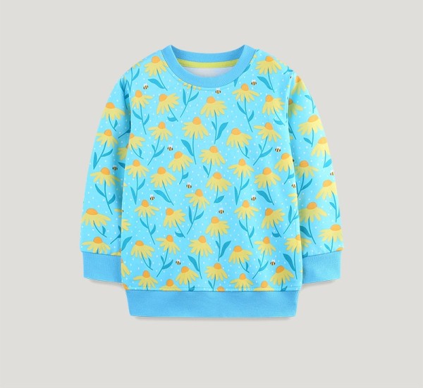 Kids Girl's Long Sleeve Floral Printed Tops GASD-8231
