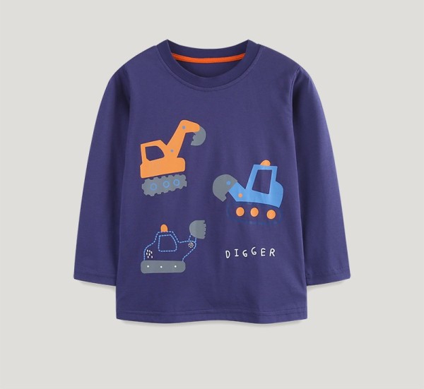Kids Boy's Digger Print Long Sleeve T-shirt GASD-5404