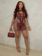 Pre Order: About 7 work days shipping Hollow Out Mesh See Through Romper YUEM-110704