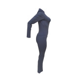 Solid Color Zipper Hoodie Pants 2 Piece Set LSD-2236