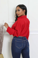 Solid Color Long Sleeve Shirt XHXF-969