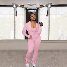 Solid Color Zopper Coat And Jumpsuit Sport Suit SFY-548