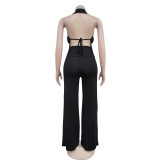 Sleeveless Backless Tops And Pants 2 Piece Set BY-7085