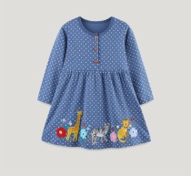 Kids Girl's Polka Dot Embroidered Princess Dress GASD-1560