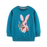 Kids Girls Cartoon Embroidery Long Sleeve Sweatshirt GASD-8264