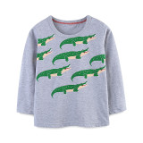 Kids Dinosaur Printed Knits Cotton T-Shirt GASD-5396
