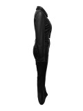 Suit Leather Coat Sport Pants 2 Piece Set LSD-2257