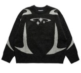 Long Sleeve Loose Knits Print Sweater GBLH-9878#