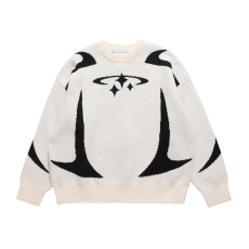 Long Sleeve Loose Knits Print Sweater GBLH-9878#