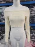 One Shoulder Long Sleeve Knits Top GBLH-133231#
