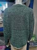 Plus Size V Neck Knits Long Sleeve Sweater GBLH-1910#