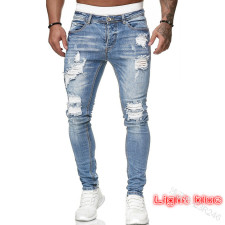 Men's Casual Washed Holes Slim Jeans GDMY-1990