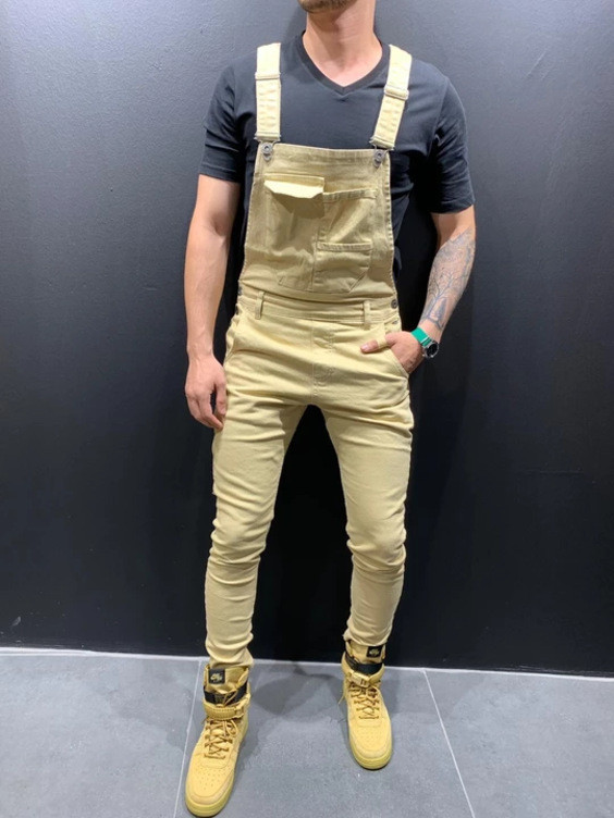 Men's Solid Color Slim Denim Pencil Back Pant GDMY-1928