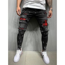 Men's Slim Washed Holes Pencil Jeans GDMY-1993