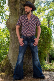 Men's Plus Size Punky Vintage Denim Flares Pant GDMY-2011