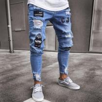 Men's Fashion Patch Holes Slim Jean GDMY-LF807