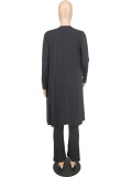 Solid Color Long Sleeve Loose 3 Piece Pants Set ZDF-31262