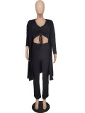 Solid Color Long Sleeve Loose 3 Piece Pants Set ZDF-31262