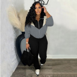 Hooded Zipper Sweatshirt Slim Split Pants Set LSD-LD2263