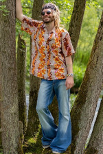 Men's Plus Size High Waisted Vintage Big Flare Jeans GDMY-2010