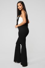 Fashion Solid Color Denim Flare Back Pants GDMY-LF003