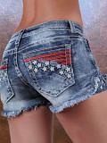 Fashion Denim Embroidered Holes Shorts GDMY-G158