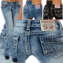 High-waisted Embroidered Straight Jeans  GDMY-8081